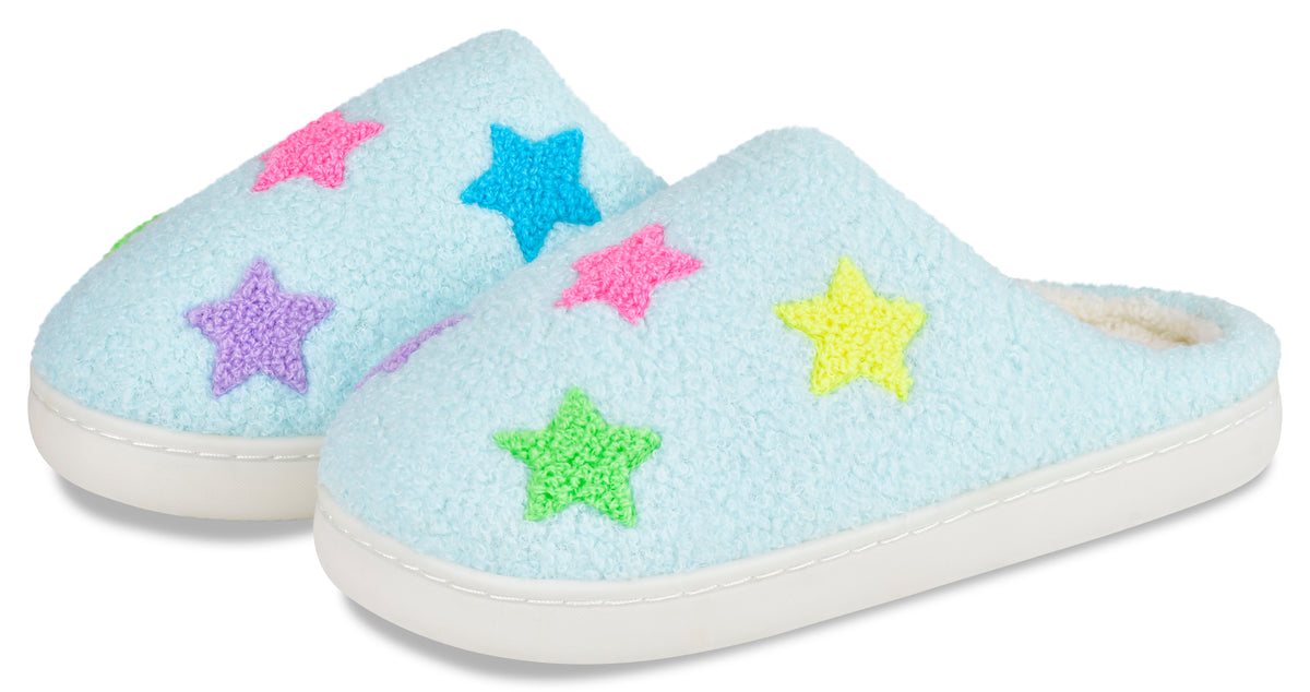 Starry slippers for summer camp bunk life
Sleepaway camp plush slippers for kids
Camp essentials cozy slippers with stars
Star pattern slippers for bunk life at camp