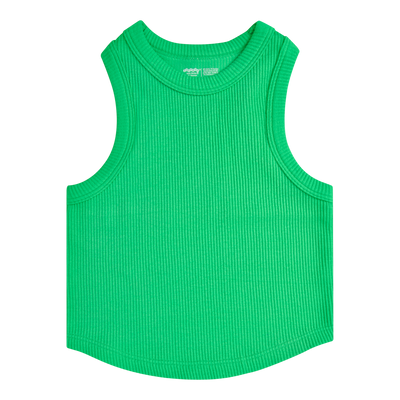 Glam Green Ribbed Racerback Crop Tank