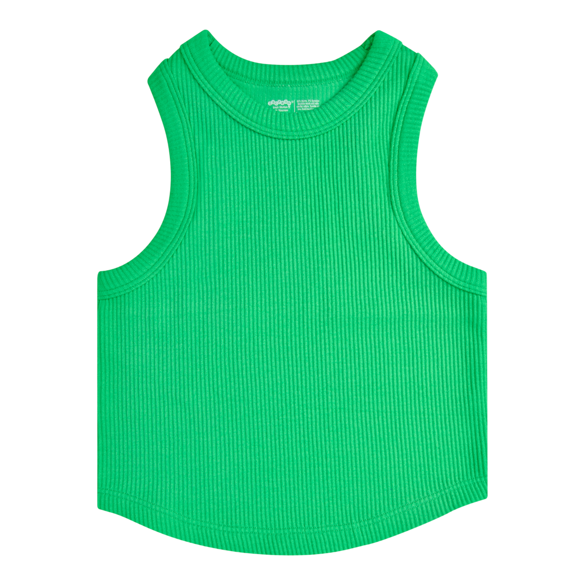 Glam Green Ribbed Racerback Crop Tank