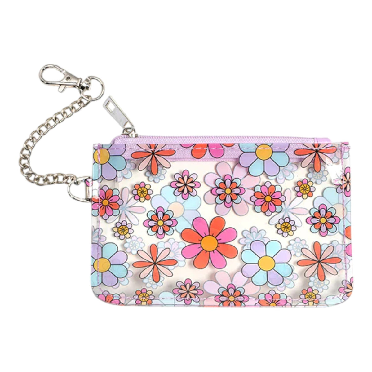 Clear Flower Key Chain Pouch - Bee Bee Designs
