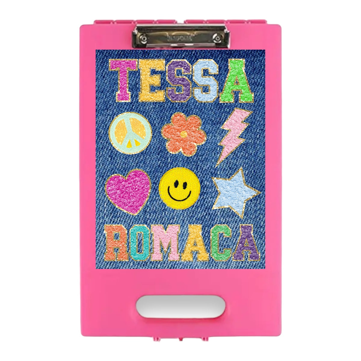 Patchy Letters Clipboard – storage clipboard for writing camp letters at sleepaway or overnight camp by Bee Bee Designs