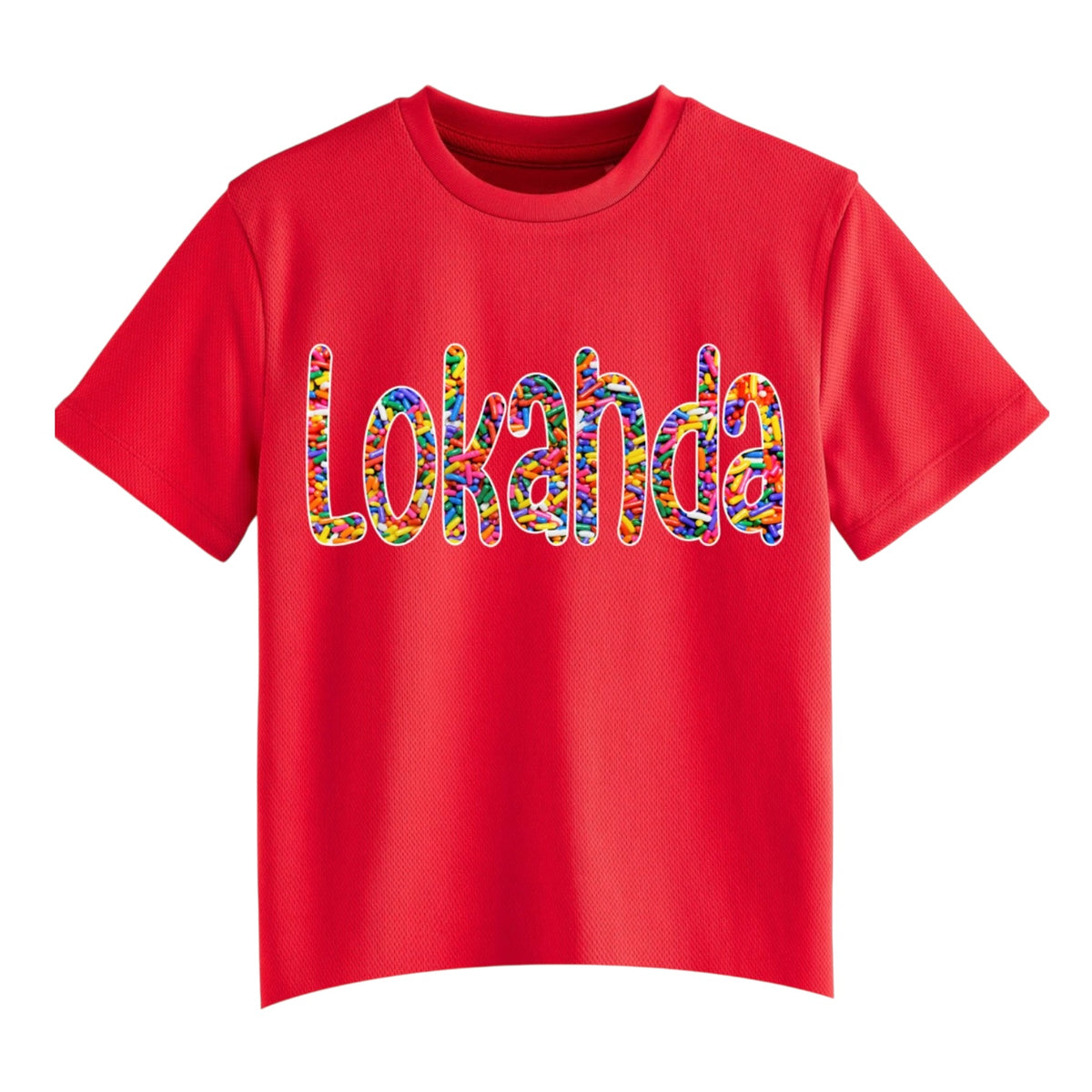 Sprinkle Letters Camp Tee – soft cotton t-shirt with colorful sprinkle letter design Bee Bee Designs