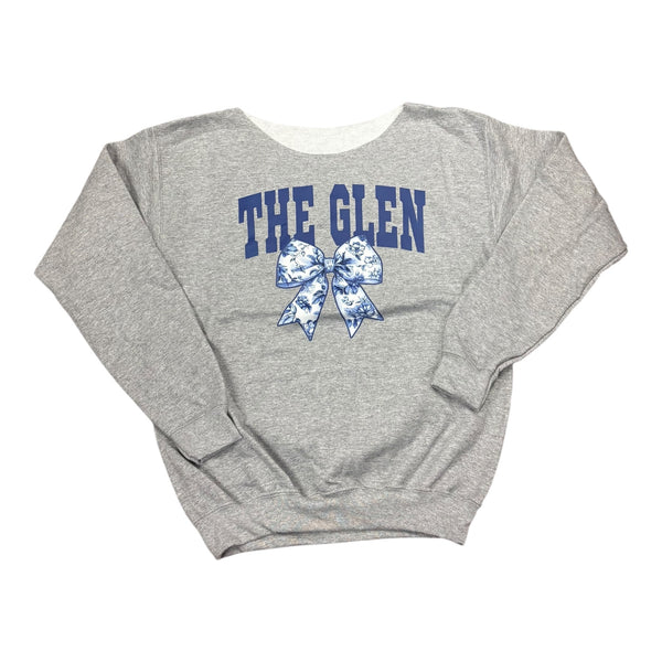 Toile Bow Camp Heart Off the Shoulder Crew