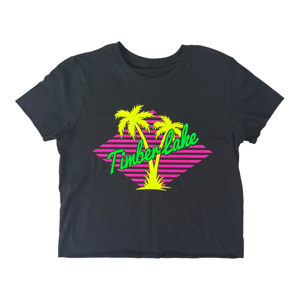 Striped Neon Palm Trees Tee