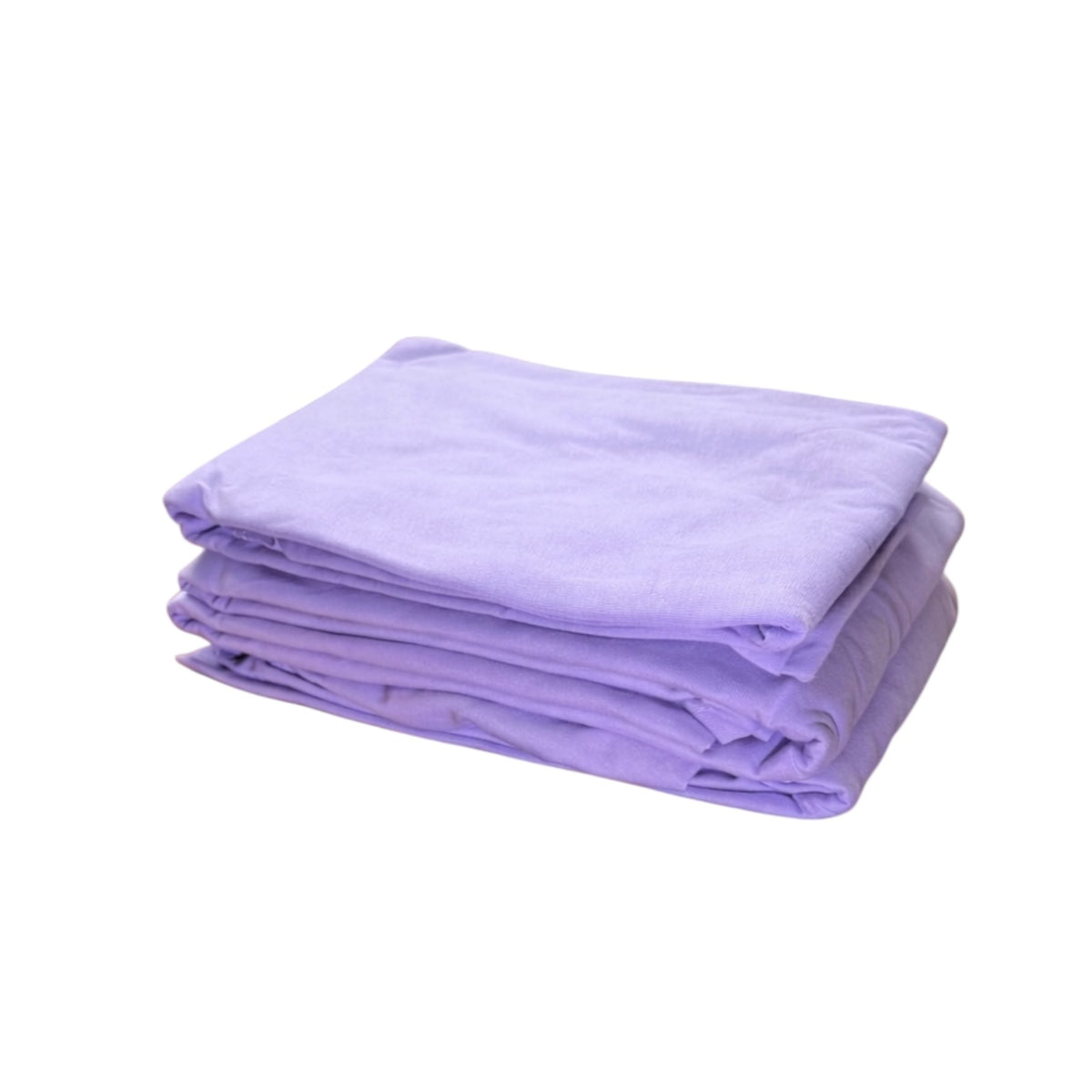 Folded lavender jersey 4-piece camp sheet set