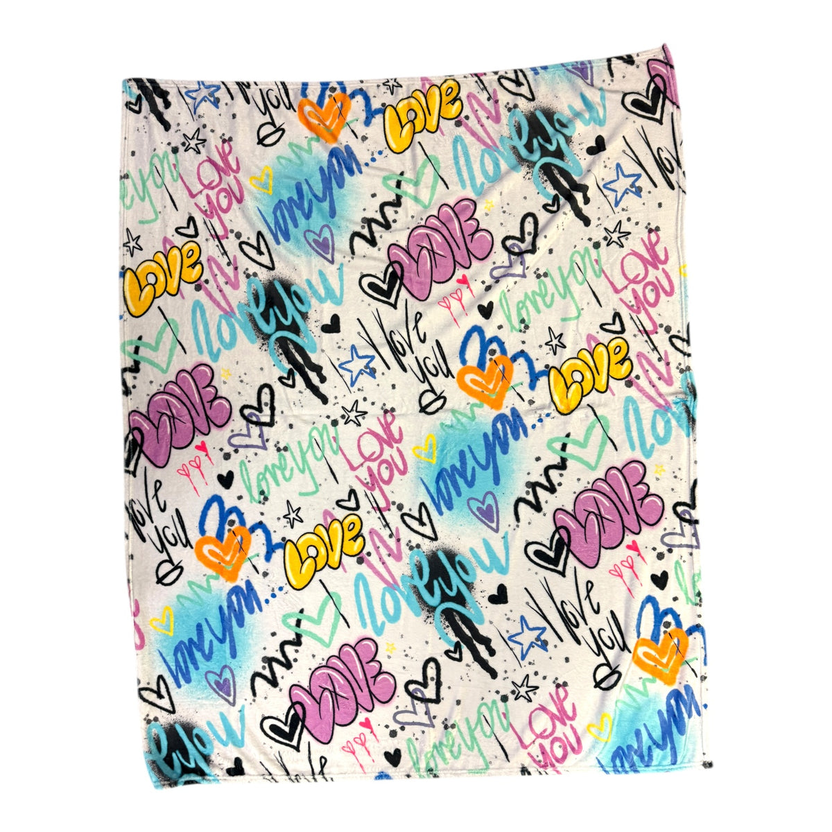 Love You Lots Fuzzy Camp Fuzzy Blanket β Soft, Washable Camp Bedding