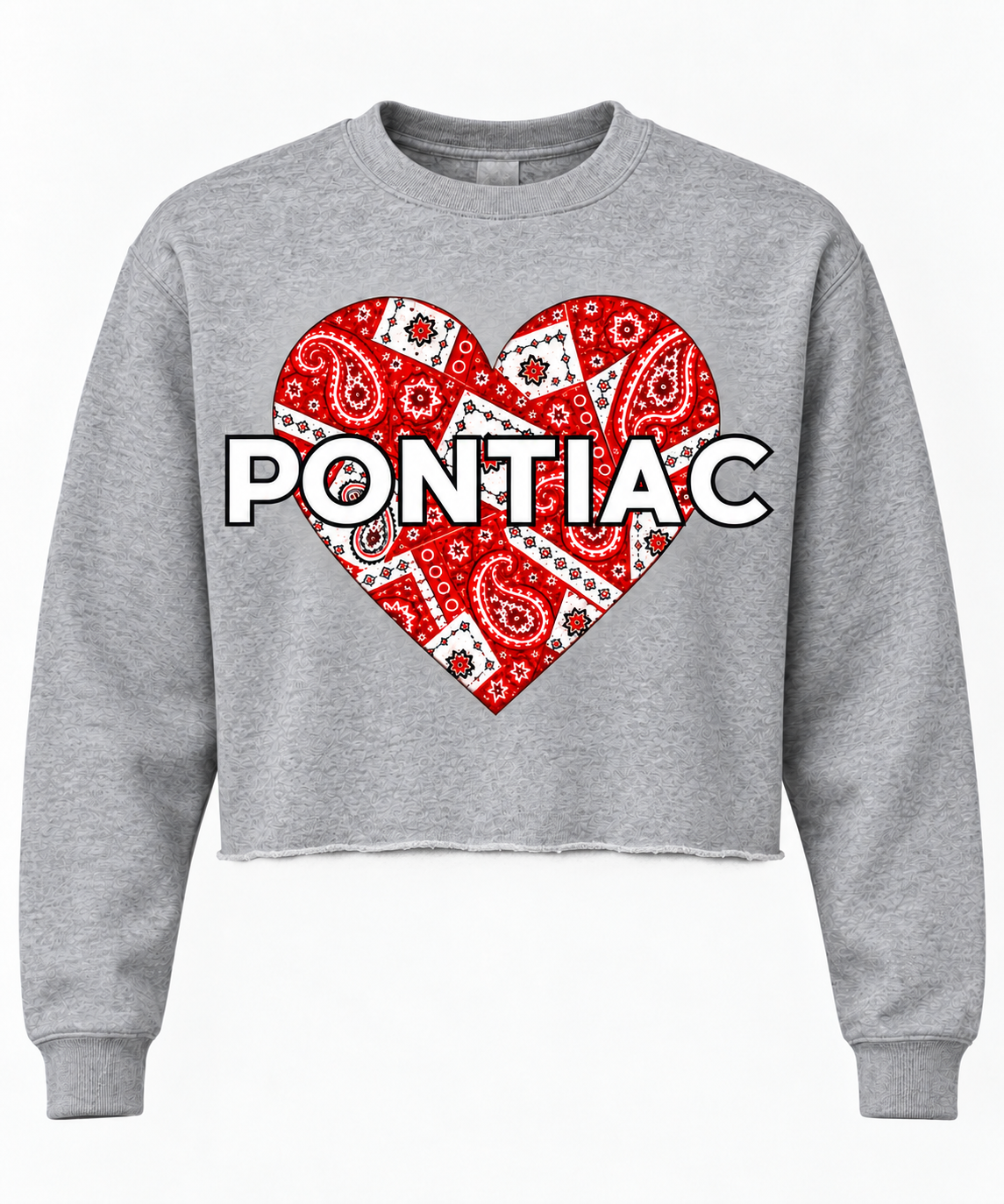 Bandana Heart Camp Cropped Sweatshirt - Girls