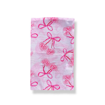 Disco Cherries Mesh Sock Bag – keeps socks paired, summer camp bunk essential, Bee Bee Designs.