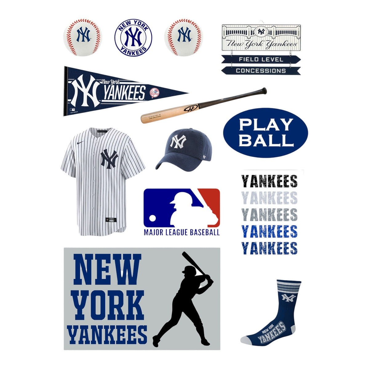 New York Yankees Cling Its - Bee Bee Designs