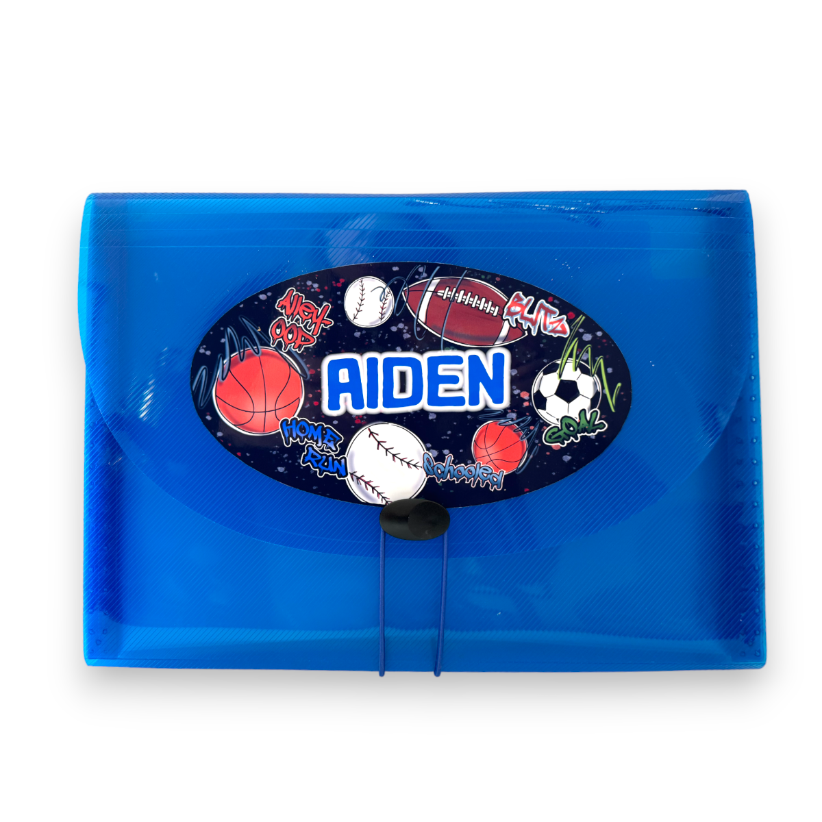 Street Sports 7-Pocket File β 7-pocket camp letter organizer for stationery and stamps by Bee Bee Designs