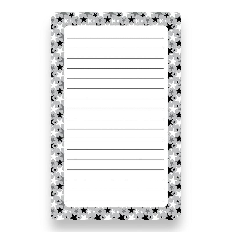 Silver Stars Lined Notepad