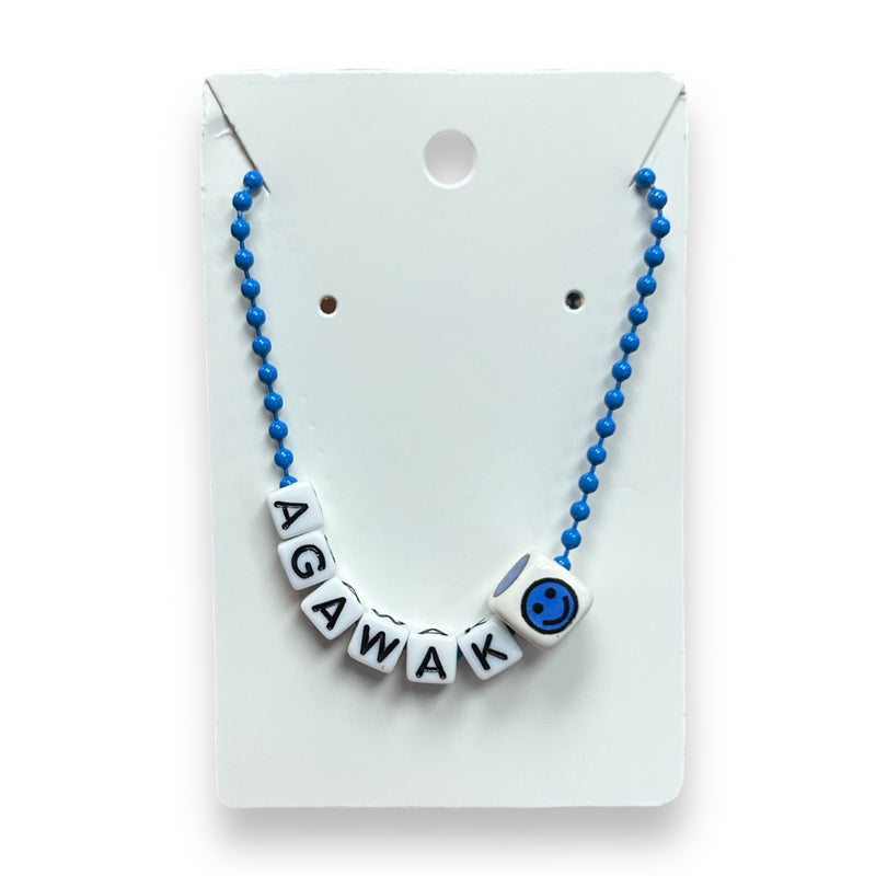 Smiley Camp Color Ball Chain Necklace
