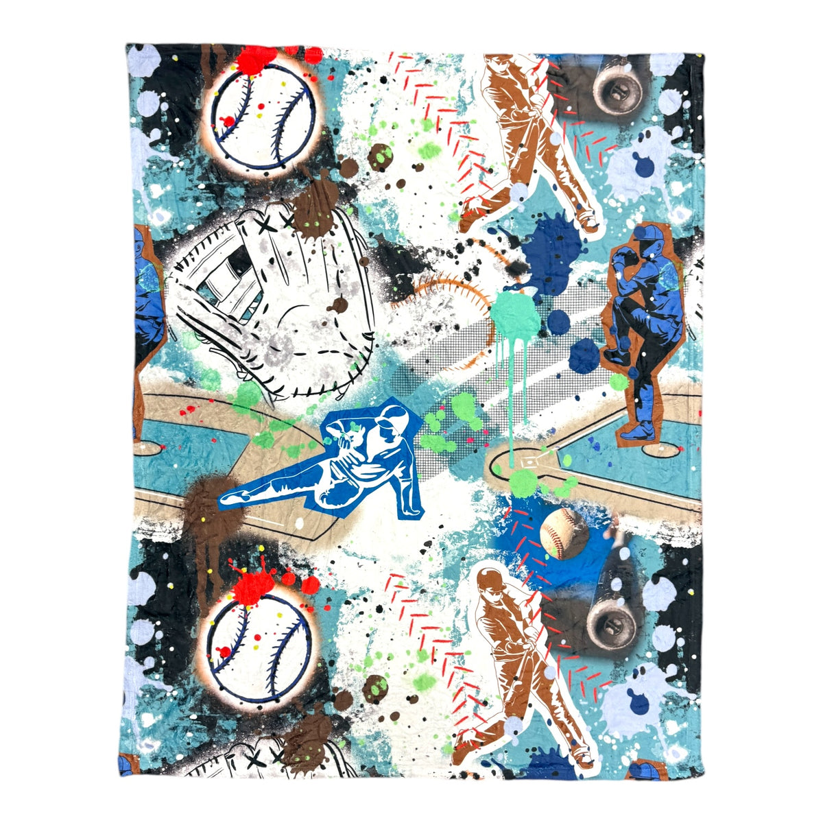 Graffiti Baseball Fuzzy Camp Fuzzy Blanket β Soft, Washable Camp Bedding
