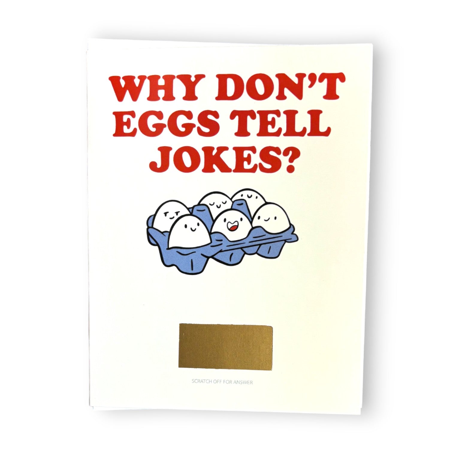 Why Don't Eggs Tell Jokes? ScratchOff Joke Card Bee Bee Designs
