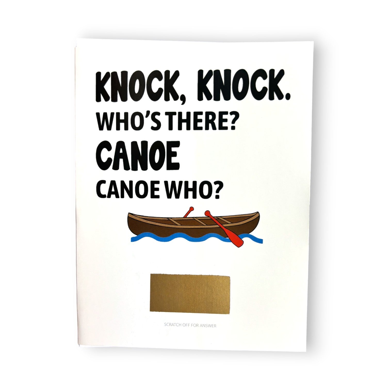 Knock Knock, Who's There? Canoe ScratchOff Joke Camp Card Bee Bee