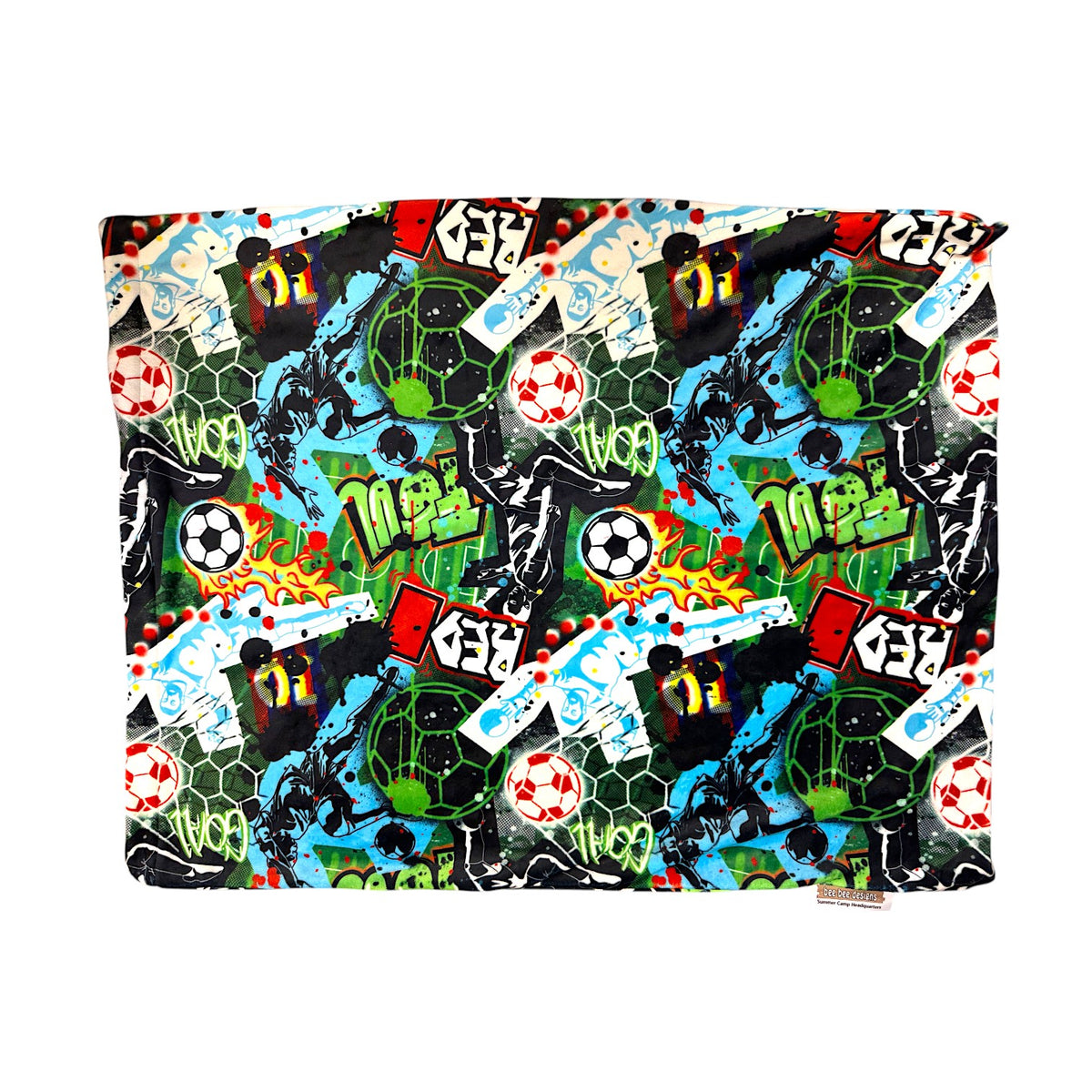 Graffiti Soccer Fuzzy Pillowcase - Bee Bee Designs