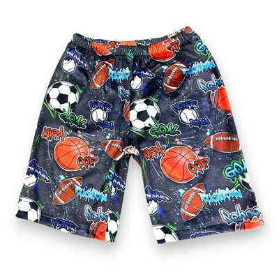 Street Sports Long Fuzzy Shorts - Bee Bee Designs