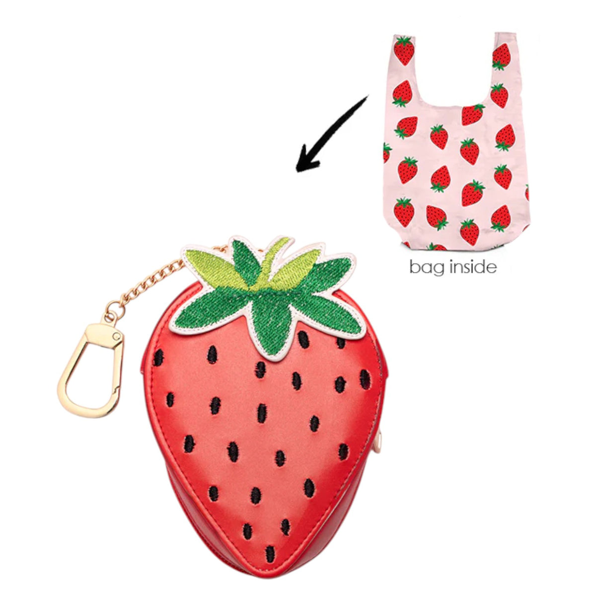 Strawberry 2 in 1 Bag Charm + Shopper Bag