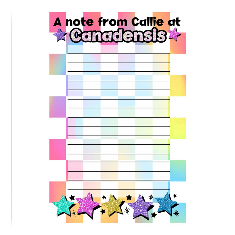 Checkered Stars Lined Notecards