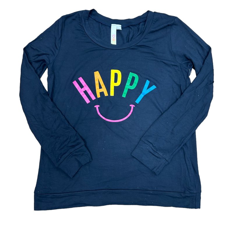 Happy Navy Sweatshirt Tee