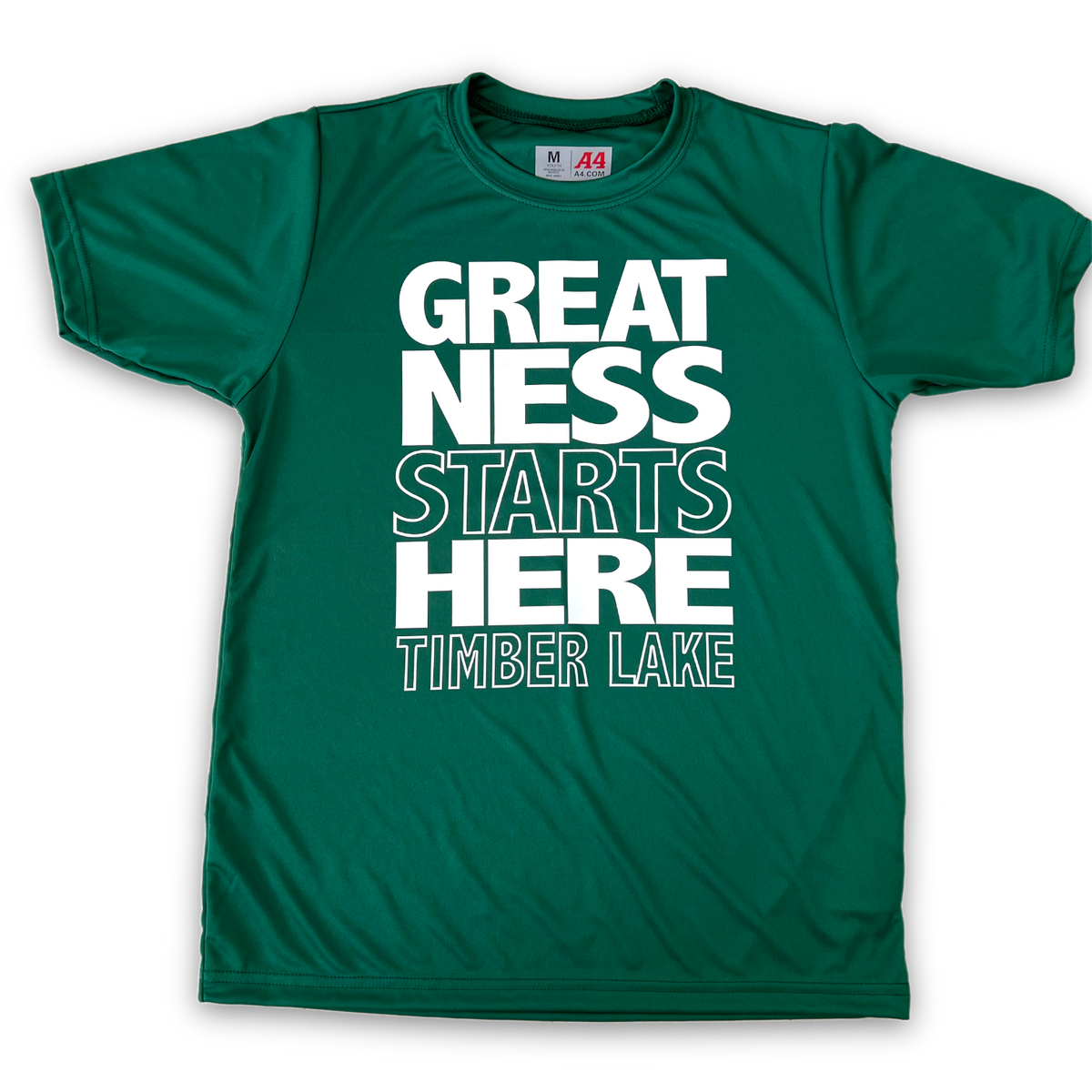 Greatness Starts Here Performance Shirt - Bee Bee Designs