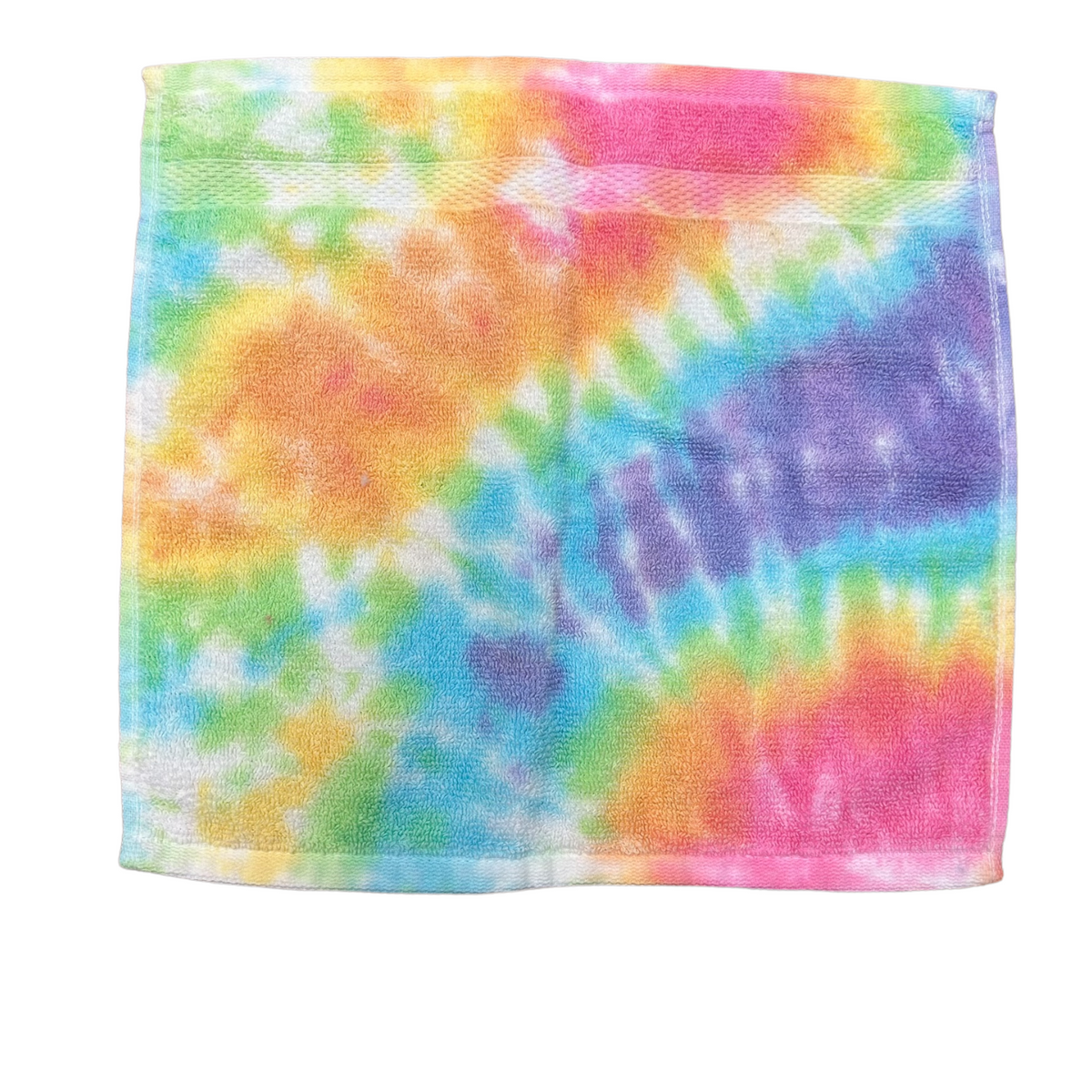 Sugaree Tie Dye Terry Washcloth camp towel – cotton classic pattern – perfect for lake days and camp showers.