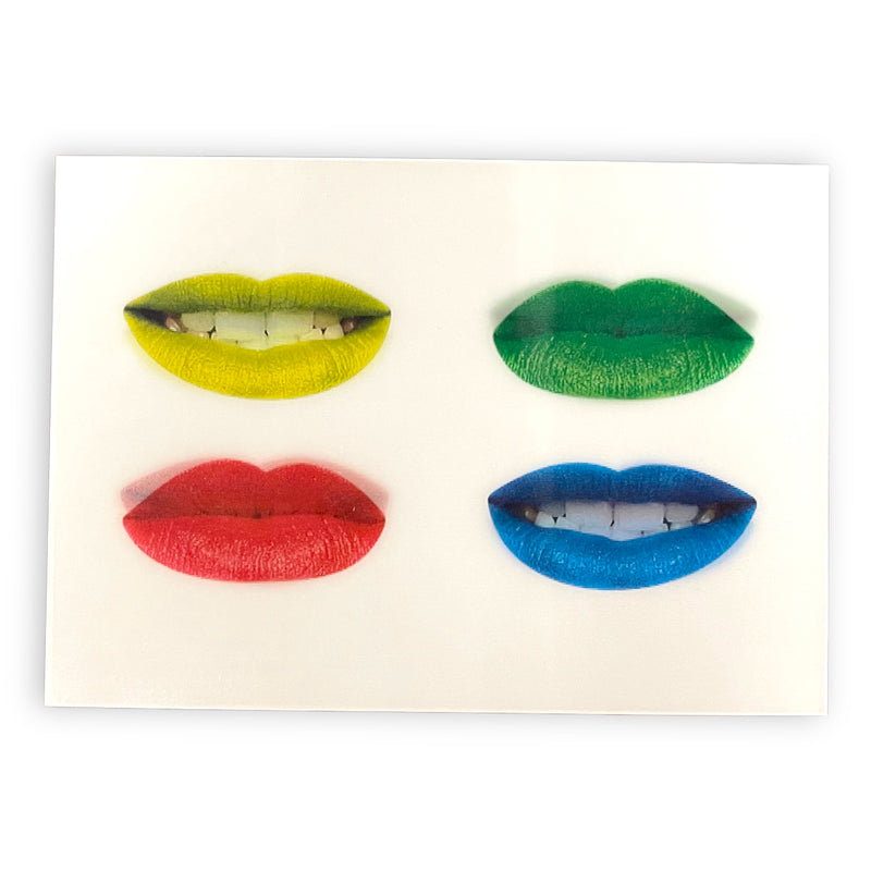 Multi-colored Lips 3-D Postcard