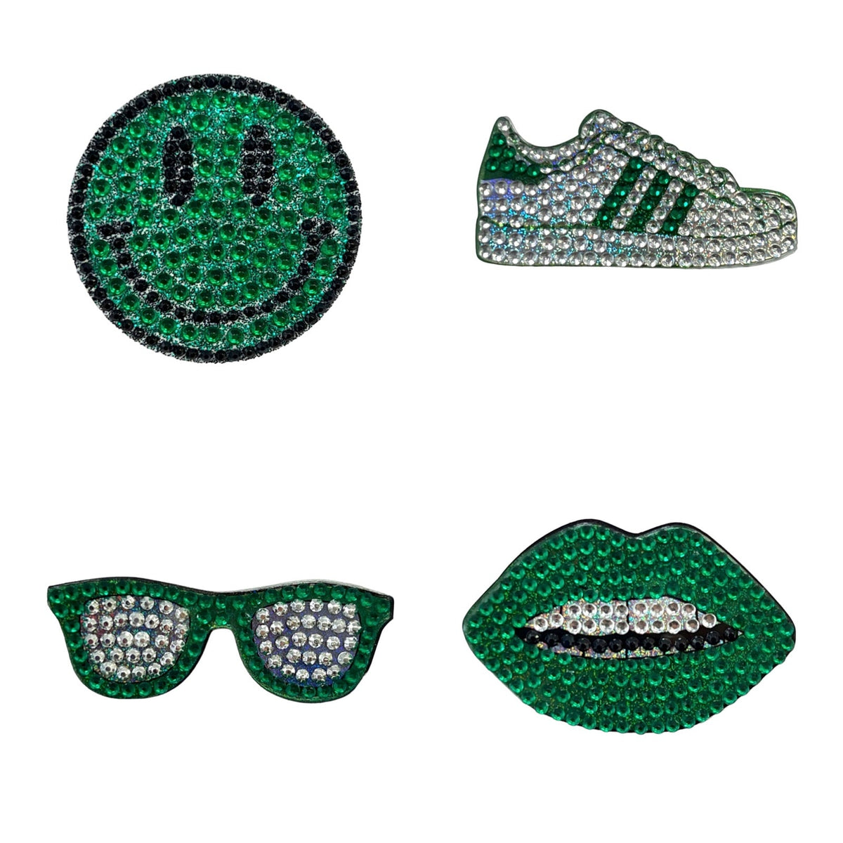 Green Camp Spirit StickerBean Set of 4 – collectible StickerBean for trading + decorating at sleepaway or overnight camp by Bee Bee Designs