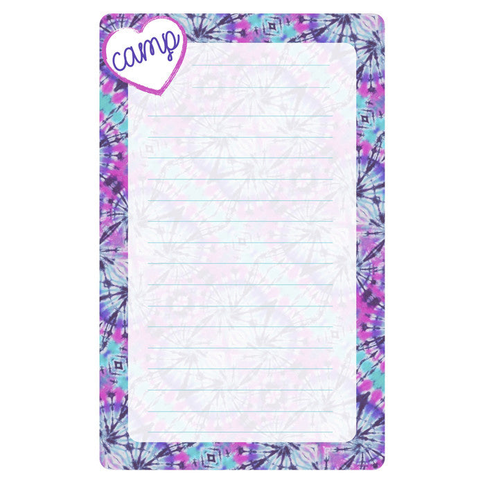 Purple and Pink Tie Dye Lined Notepad