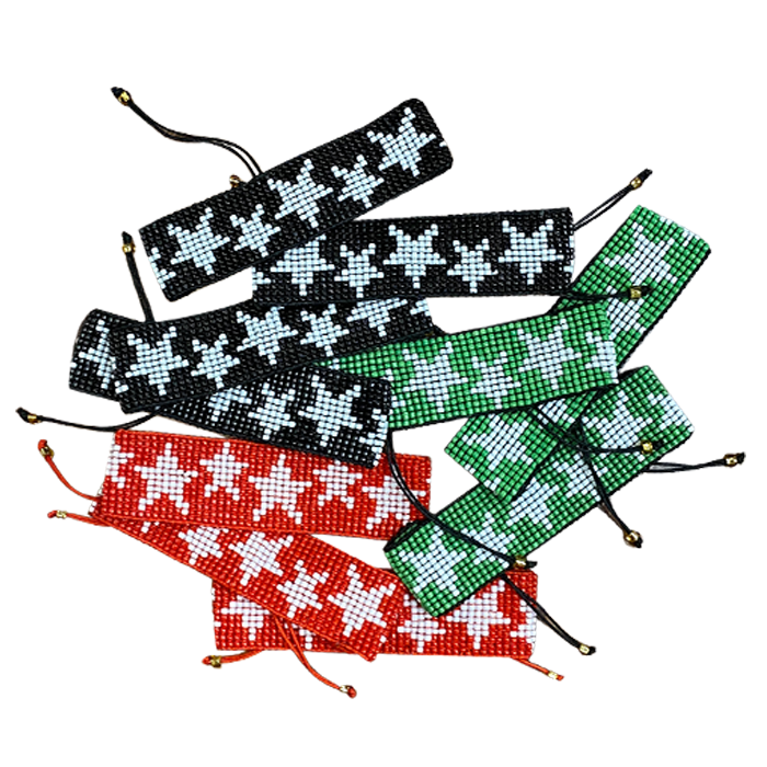 Beaded Star Pull Tie Bracelet - Bee Bee Designs
