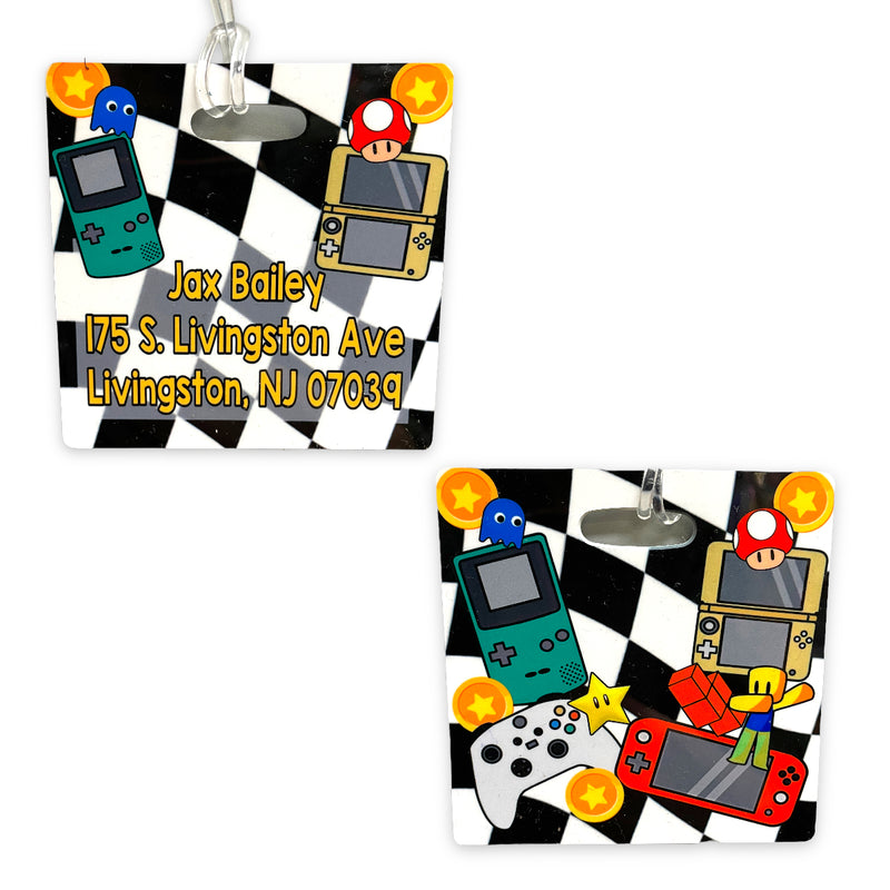 Checkered Gamer Luggage Tag