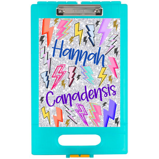 Silver Bolts Camp Clipboard – storage clipboard for writing camp letters at sleepaway or overnight camp by Bee Bee Designs