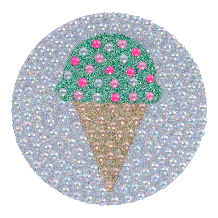 Mint Ice Cream Stickerbean – collectible StickerBean for trading + decorating at sleepaway or overnight camp by Bee Bee Designs