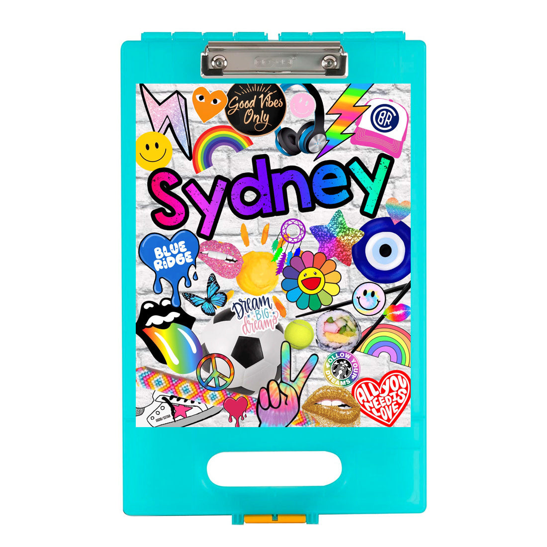 Good Vibes Only Camp Clipboard – storage clipboard for writing camp letters at sleepaway or overnight camp by Bee Bee Designs