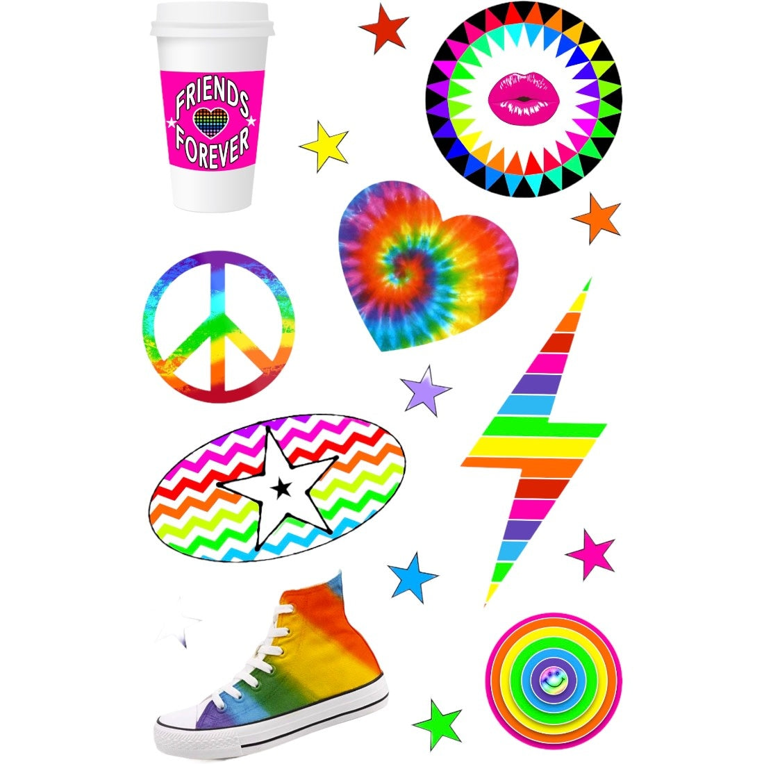 Rainbow Star Cling Its - Bee Bee Designs