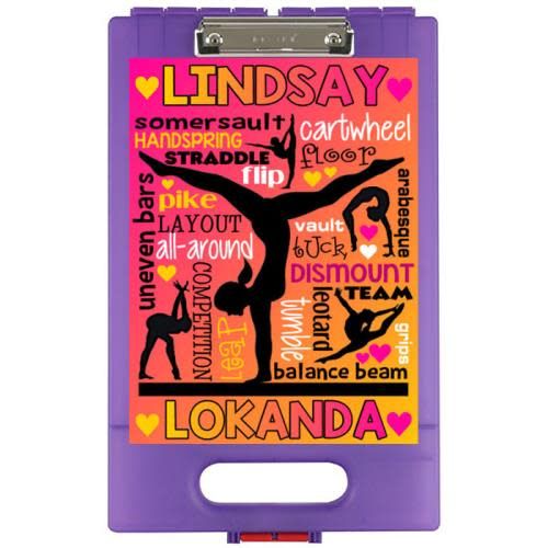 Gymnastics Clipboard – storage clipboard for writing camp letters at sleepaway or overnight camp by Bee Bee Designs