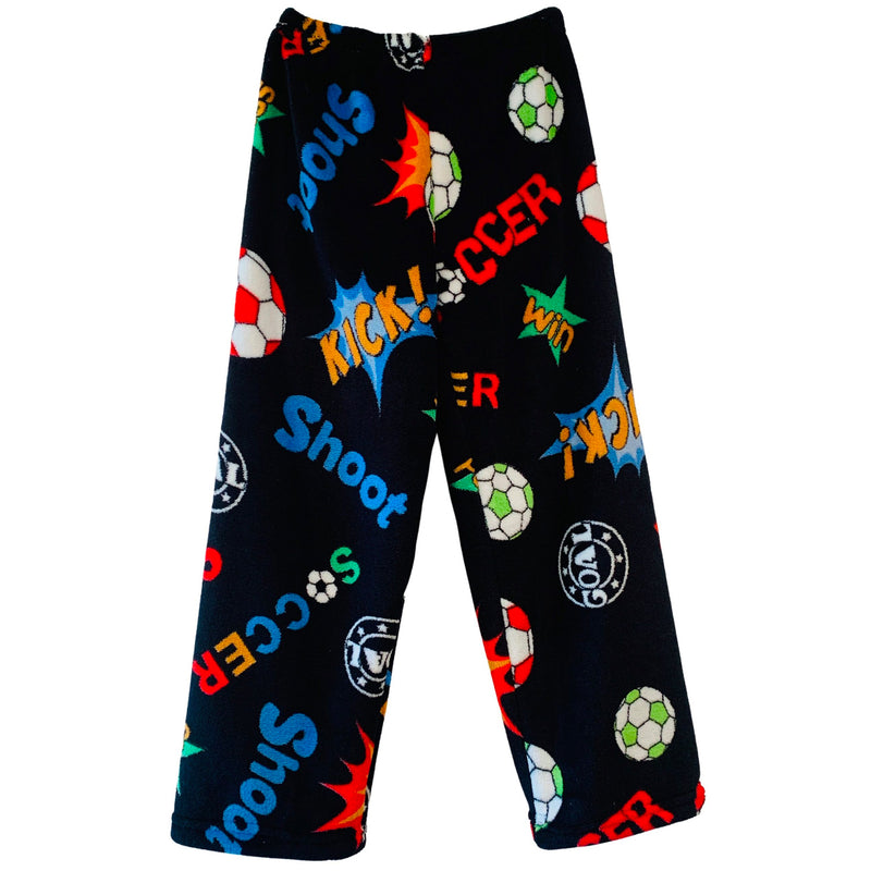 Black Shoot Out Soccer Fuzzy Pants