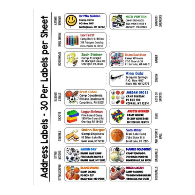 Boys Address Books & Labels