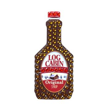 Log Cabin Syrup Stickerbean – collectible StickerBean for trading + decorating at sleepaway or overnight camp by Bee Bee Designs