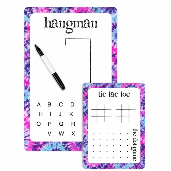 Purple and Pink Tie Dye Dry Erase Game Board