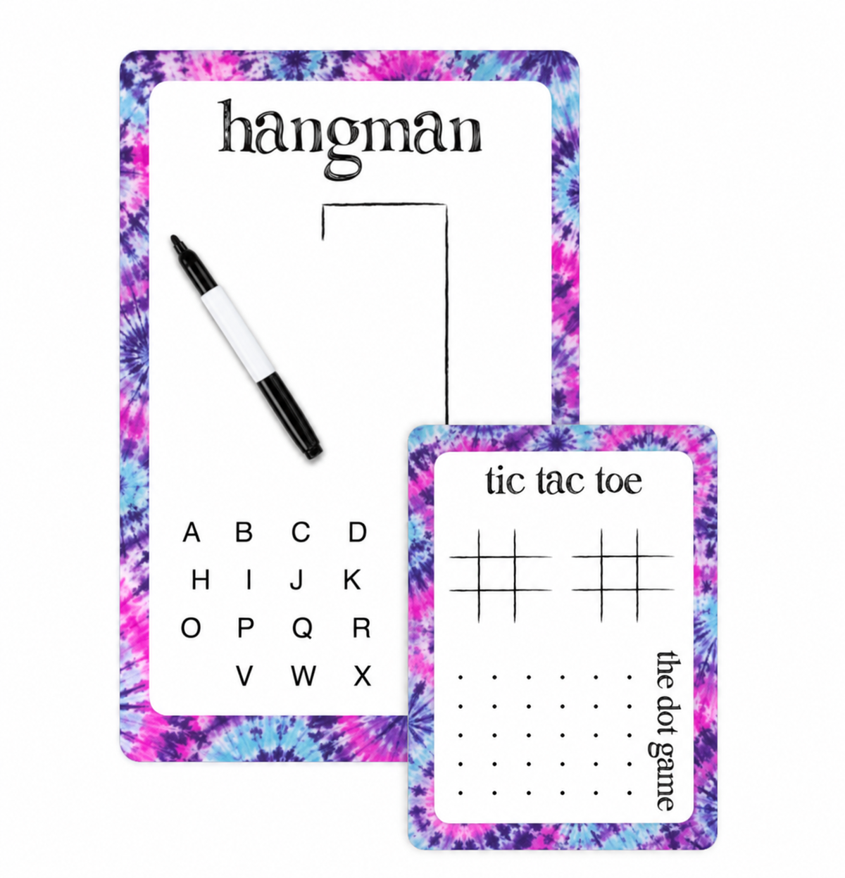 Purple and Pink Tie Dye Dry Erase Game Board