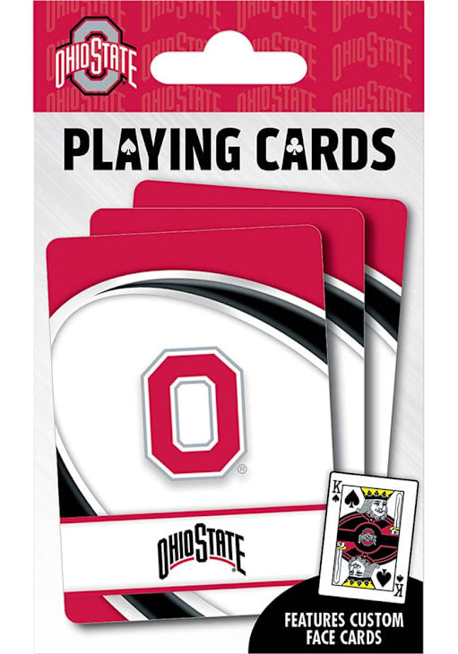 Ohio State Playing Cards package with red block O logo and custom face cards