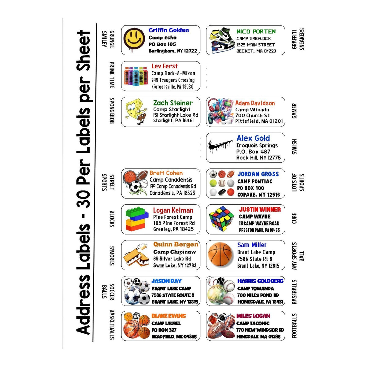 Boys Return Address Labels - Bee Bee Designs