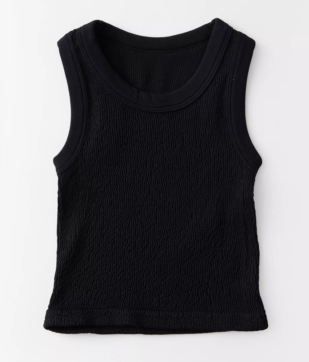 Black Smocked Tank Top