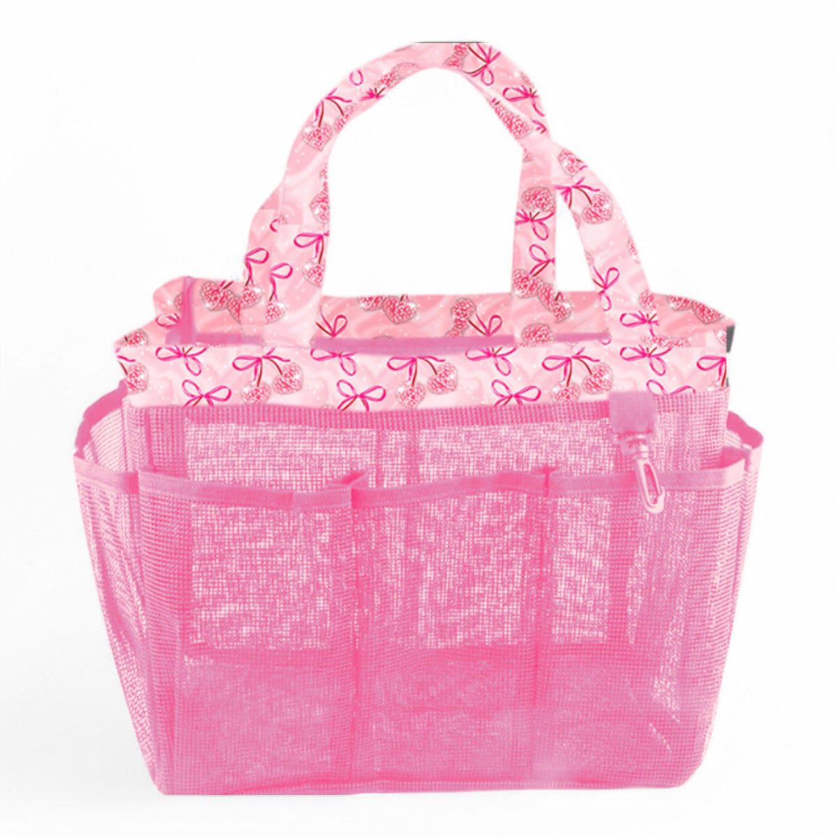 Disco Cherries Mesh Shower Camp Shower Caddy – Soft, Washable, Camp-Ready