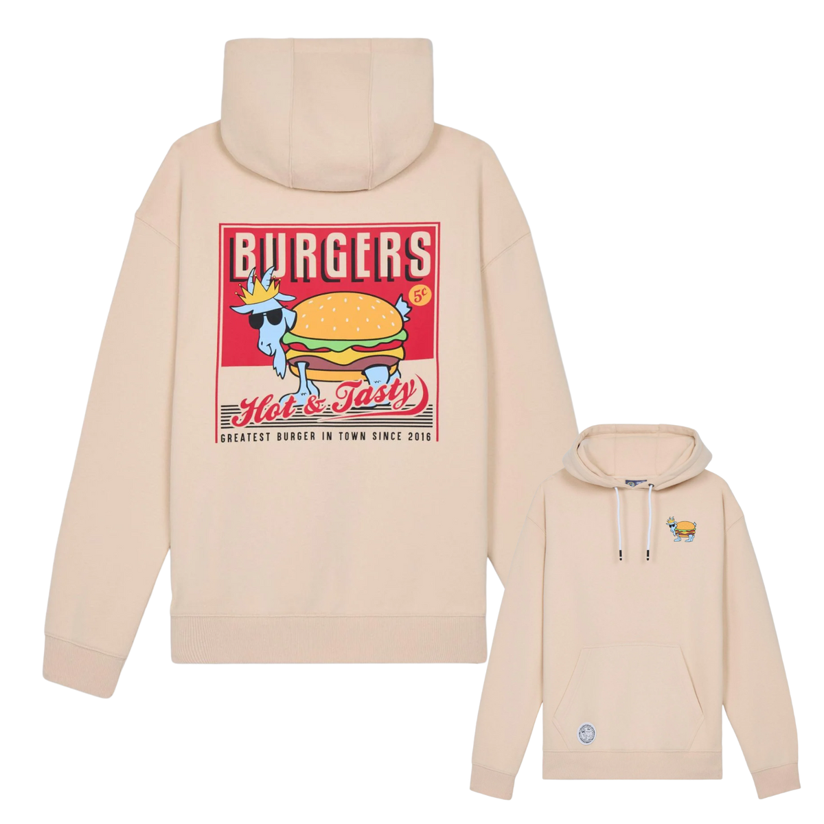 GOAT Cheeseburger Hooded Sweatshirt - Bee Bee Designs