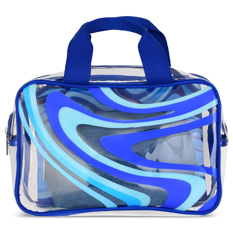 Blue Swirl Cosmetic Bag Set