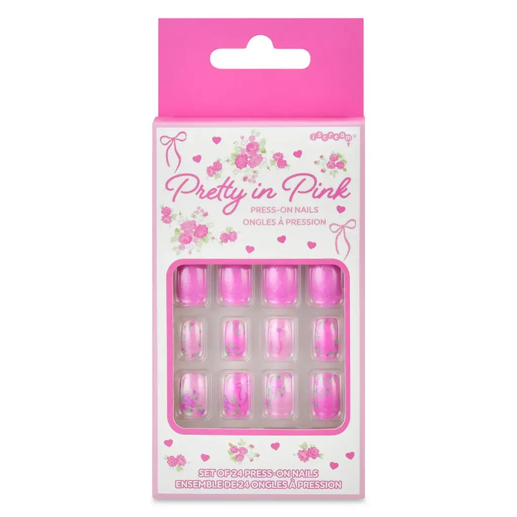 Camp-friendly press on nail set for girls