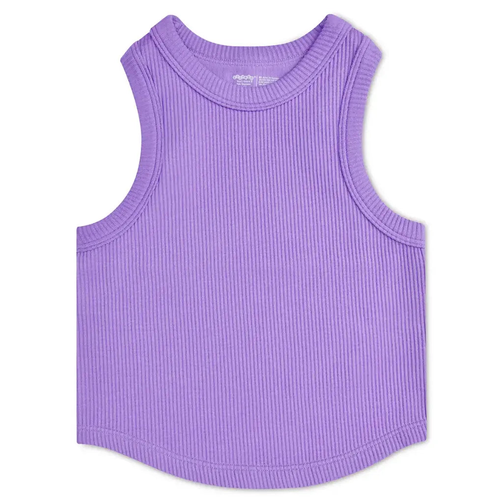 Vivid Violet Ribbed Racerback Crop Tank