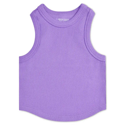 Vivid Violet Ribbed Racerback Crop Tank